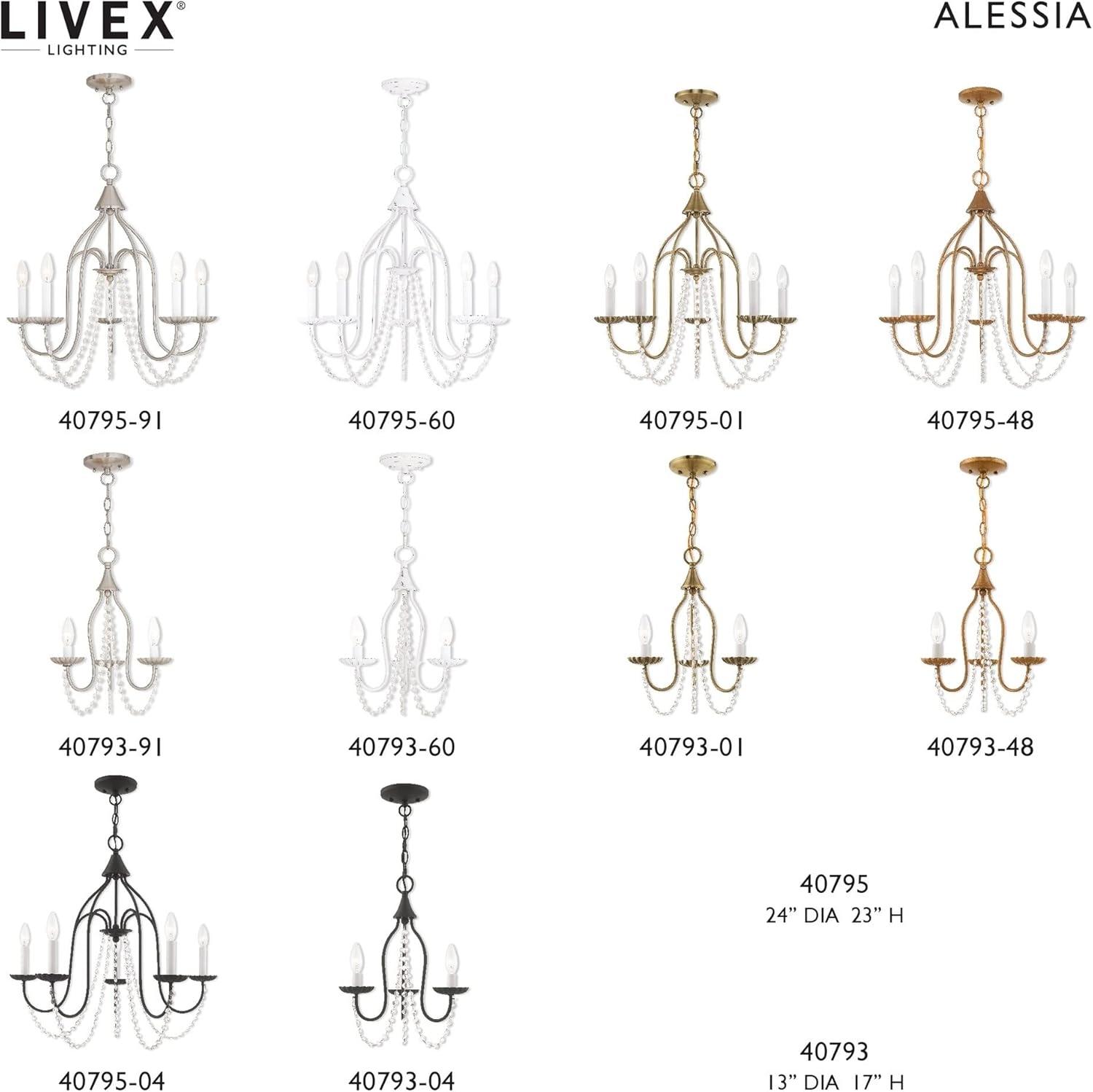 Livex Lighting Alessia 3 - Light Chandelier in  Antique Gold Leaf