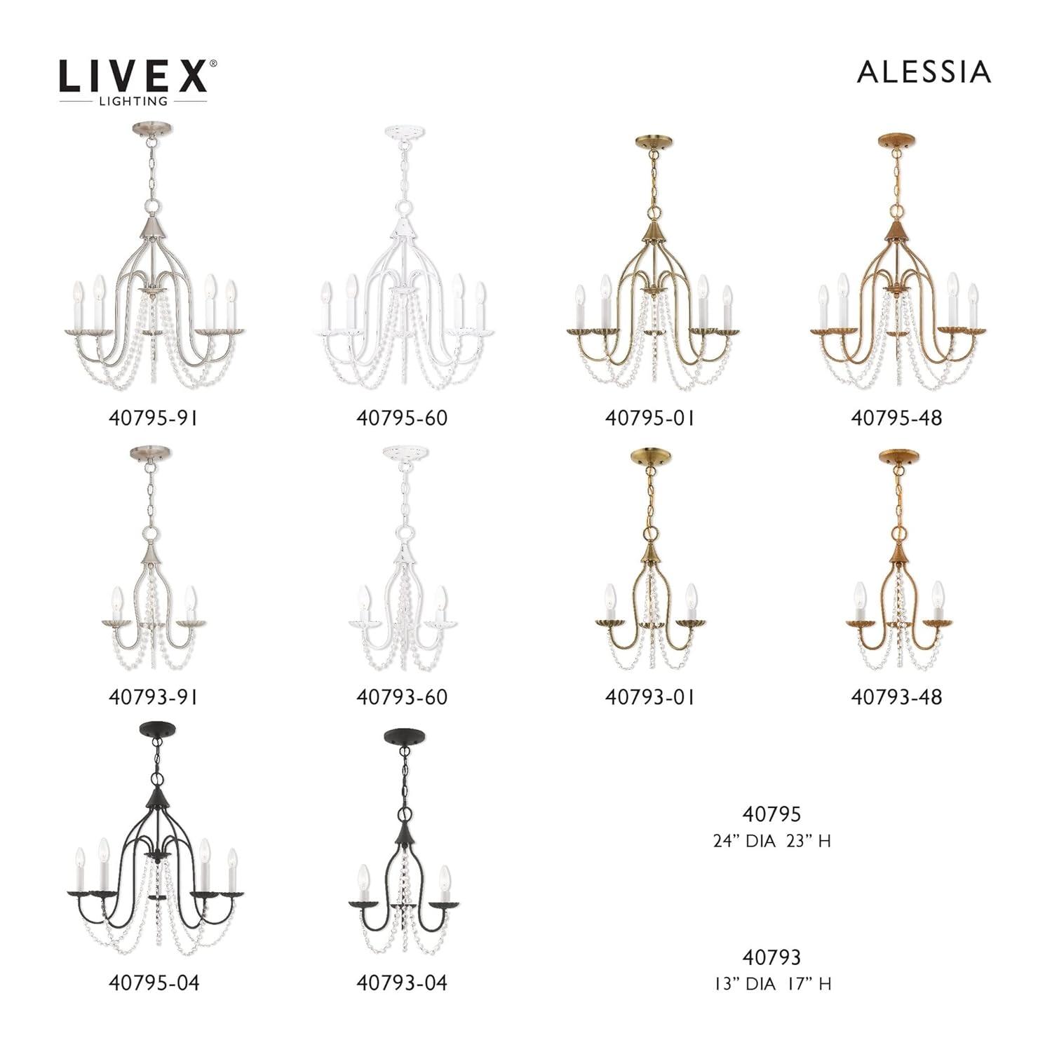 Livex Lighting Alessia 3 - Light Chandelier in  Antique Gold Leaf