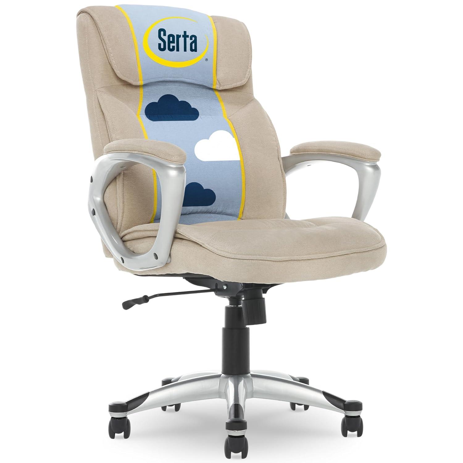 Serta Serta Hannah Executive Office Chair, Ergonomic Lumbar Support, Firm Seat Cushion, Deep Body Pillows
