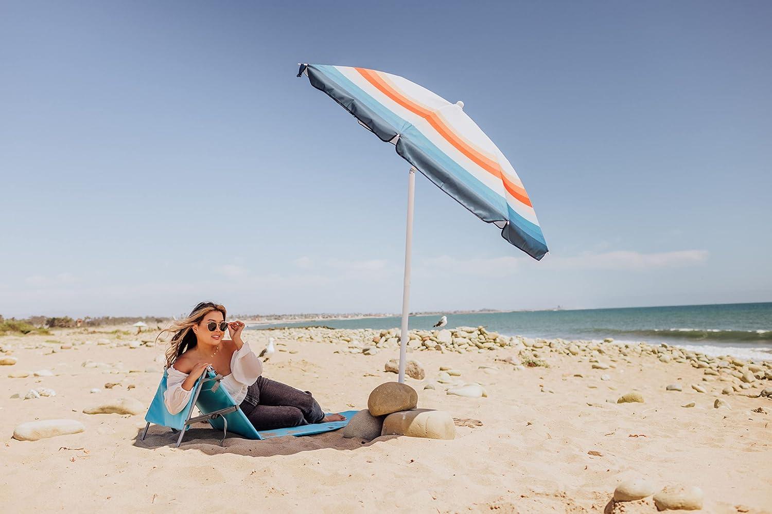 Picnic Time 5.5' Tilt Beach Umbrella with Carry Bag