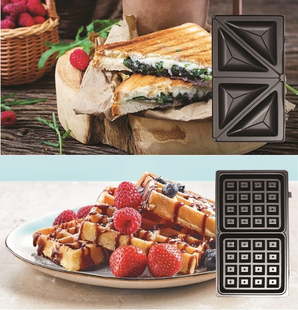 Total Chef Total Chef Electric Griddle Waffle Maker Sandwich Press Open