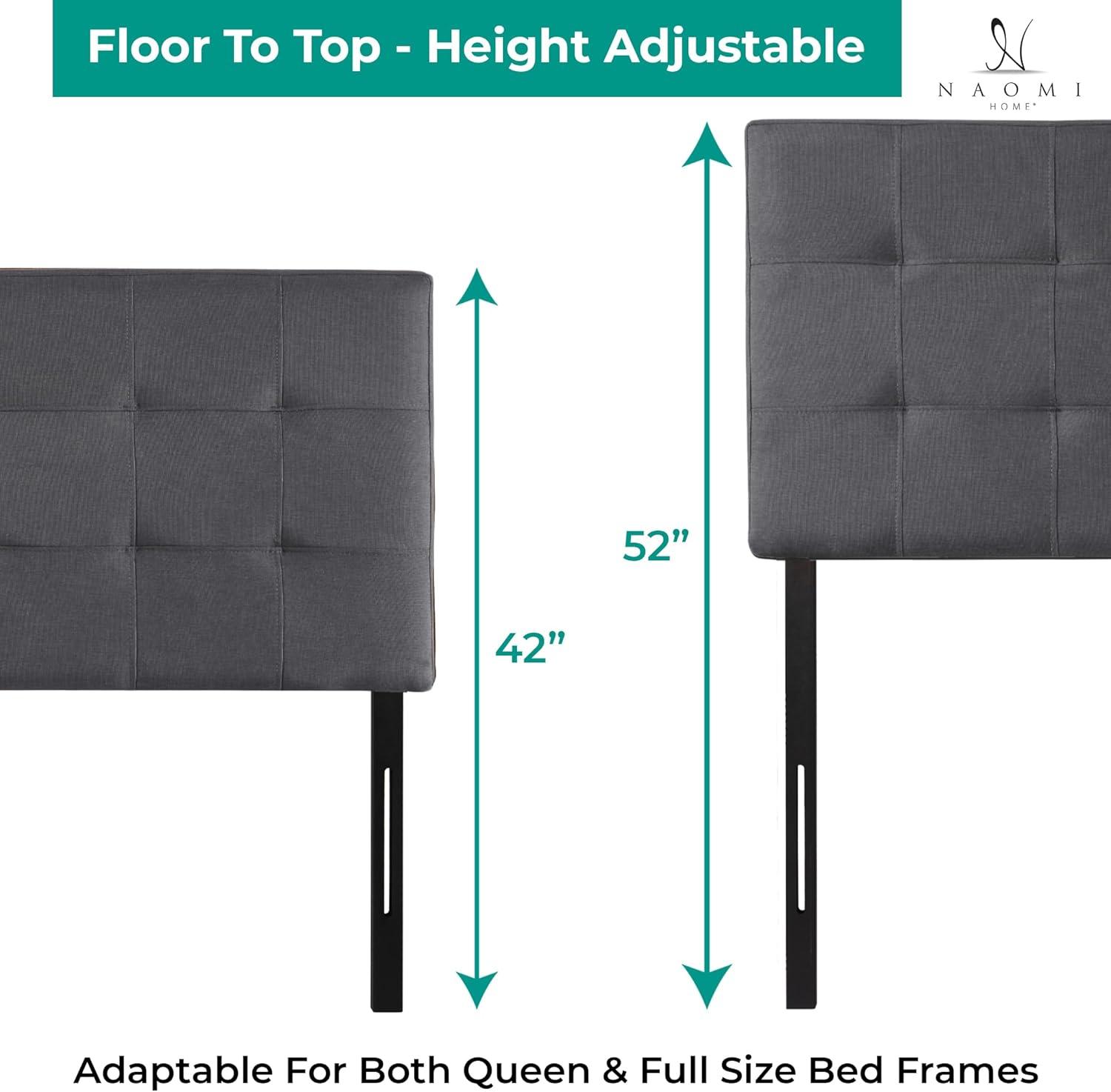 Jessenia Headboards for Full Size Bed, Upholstered Tufted Bed Headboard, 12 Adjustable Positions Full Headboard Only, Wall Mounted Headboard, Bed Backboard Linen Fabric Head Board - Light Gray