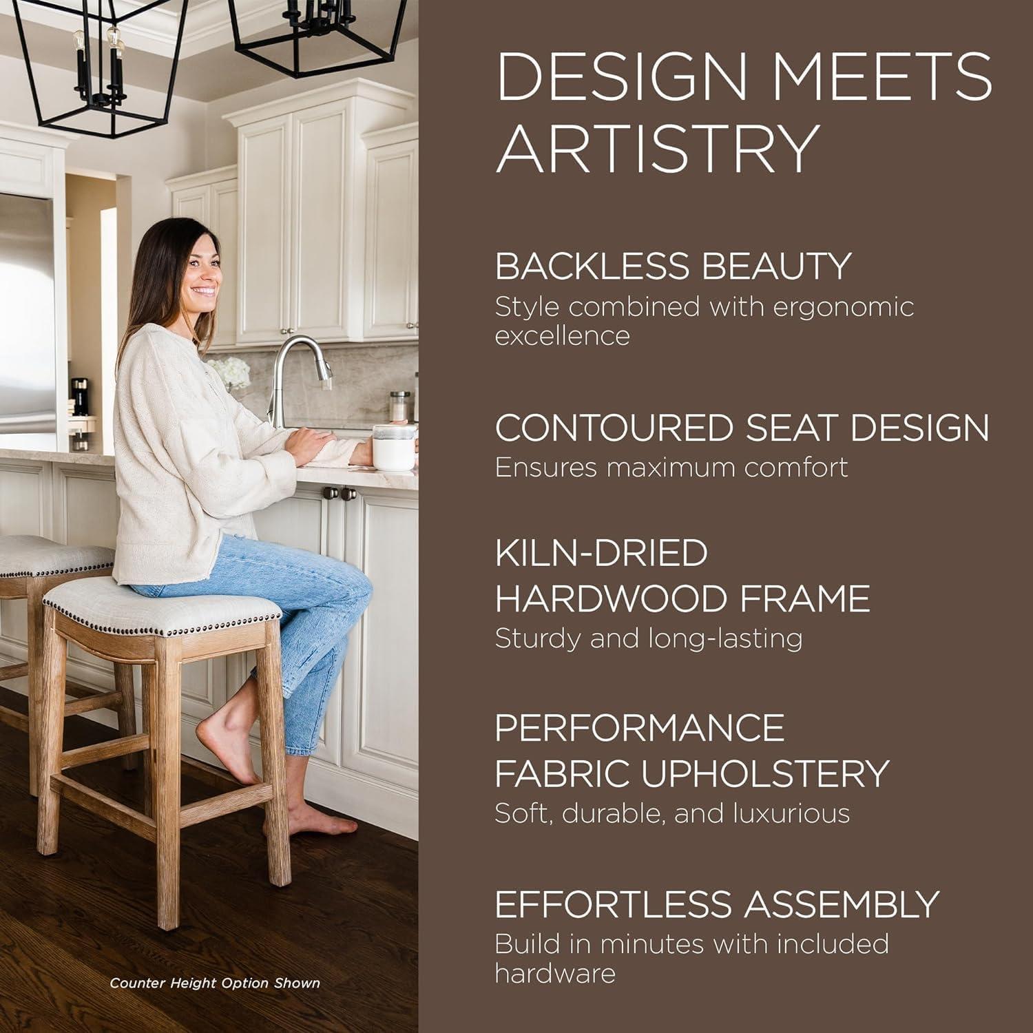 Maven Lane Maven Lane Adrien Saddle Bar Stool In Aged Black Finish 31" With Snow White Fabric Upholstery