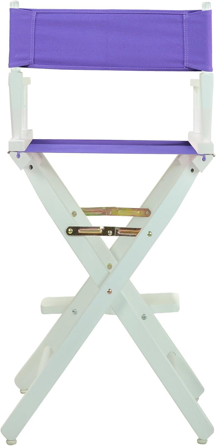 "30" Director's Chair White Frame-Purple Canvas"