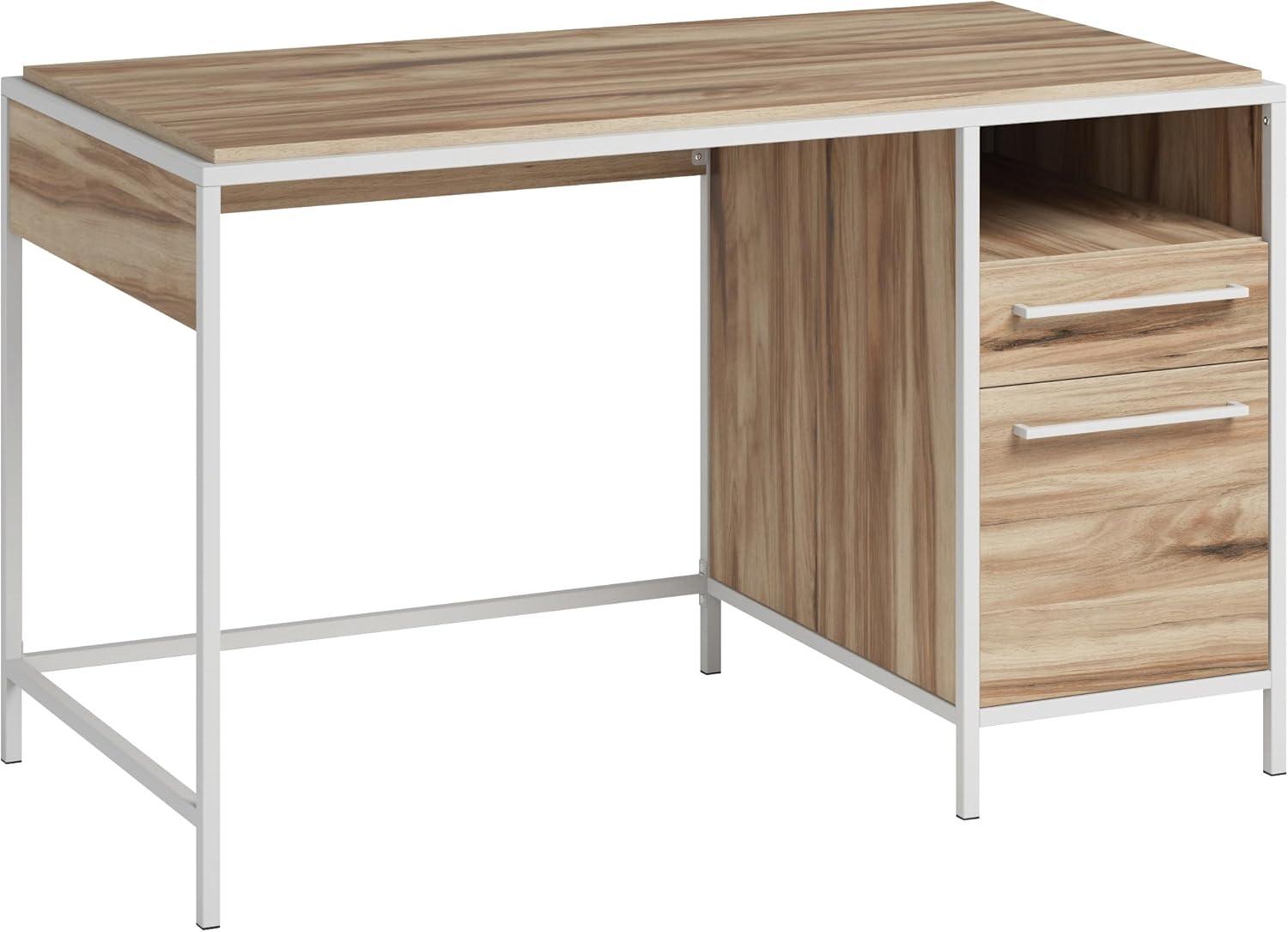 17 Stories Home Office Desk with Drawers and Open Shelf