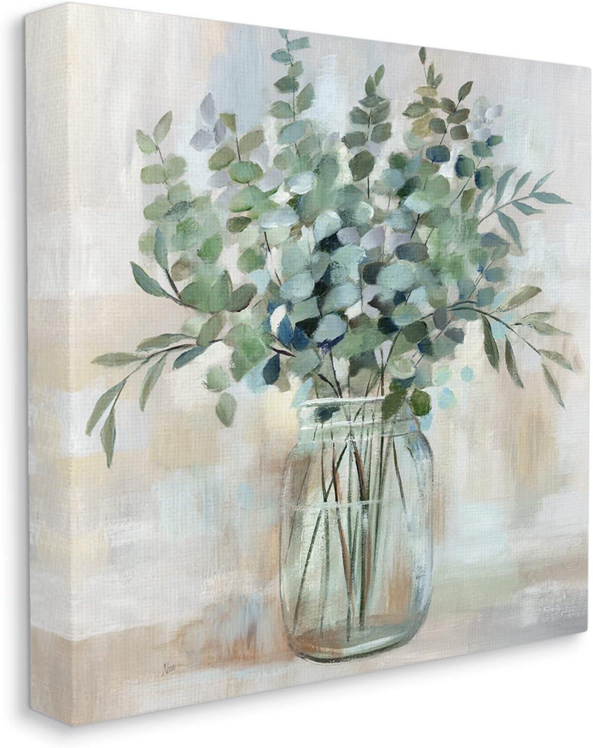 " Soothing Eucalyptus Flower Herb Arrangement Rustic Jar " by Nan Painting Print