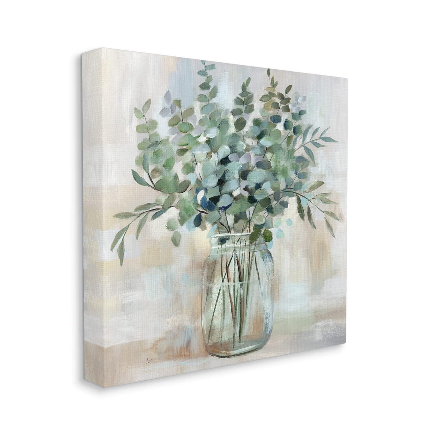 Stupell Industries " Soothing Eucalyptus Flower Herb Arrangement Rustic Jar " by Nan