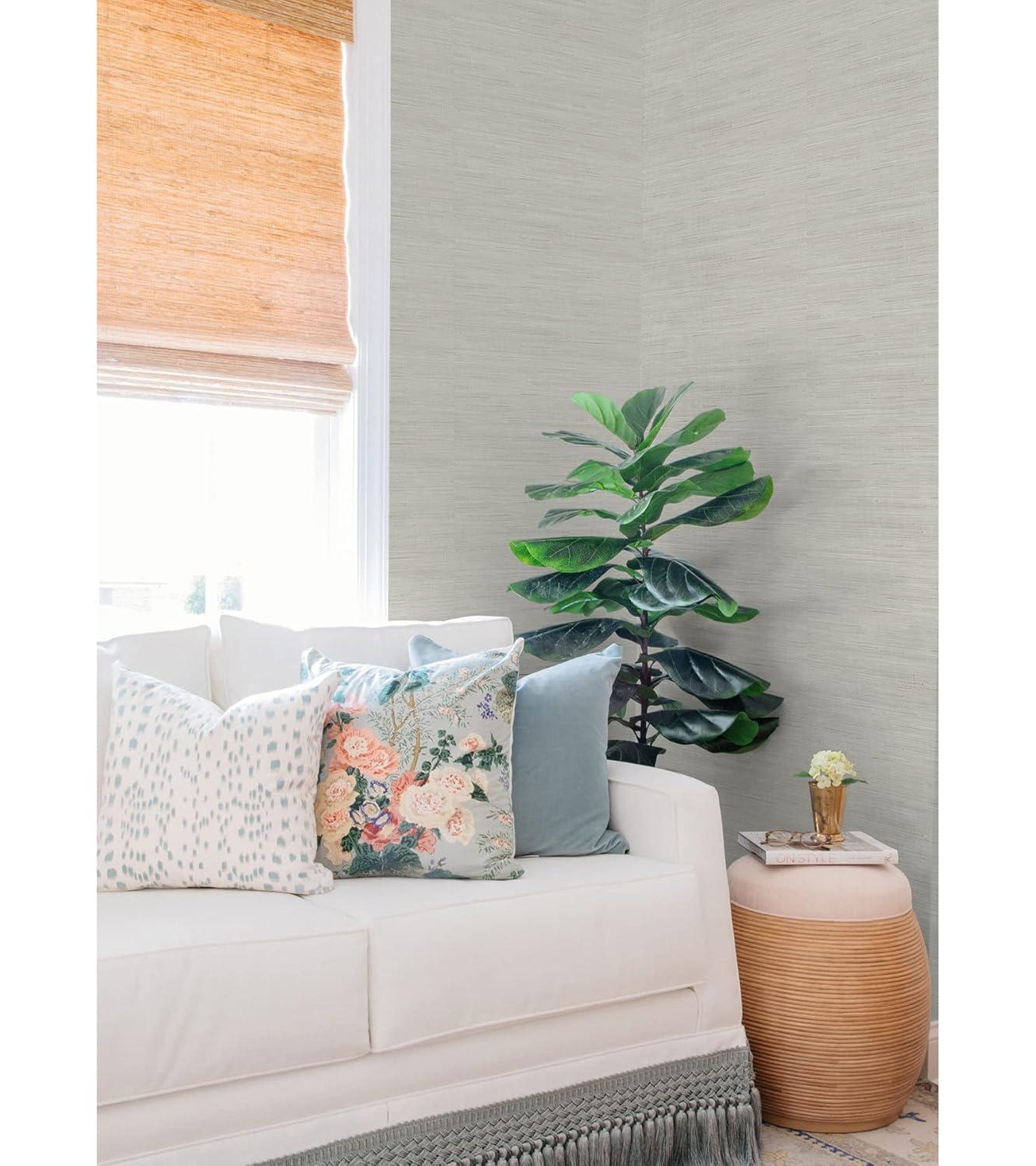 18 ft x 20.5 in x 0.025 in Grasscloth Peel and Stick Wallpaper Roll