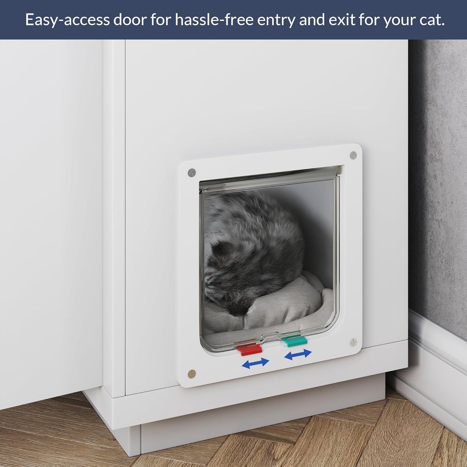 BELLEZE 79" TV Stand for TVs up to 85", LED Light Entertainment Center with 42" Electric Fireplace, Storage Cabinet with USB AC Outlet, Media Console Table for Living Room - Avenue (Black)