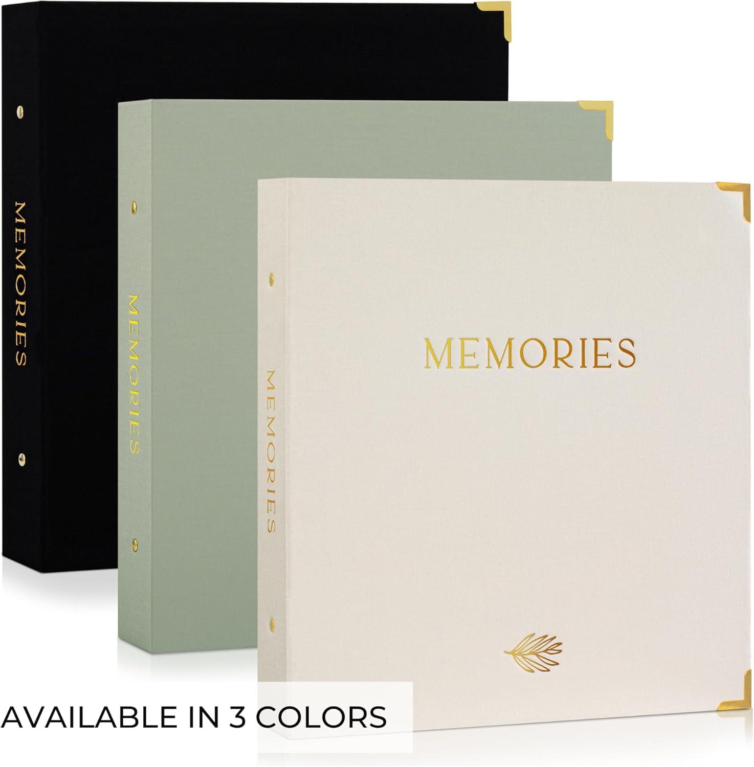 Beautiful Linen Photo Album For 4x6 Photos - Safely Holds Up To 500 Pictures of Unique Memories - The Perfect Large Photo Book To Store All Pictures of Treasured Family, Baby or Wedding Moments