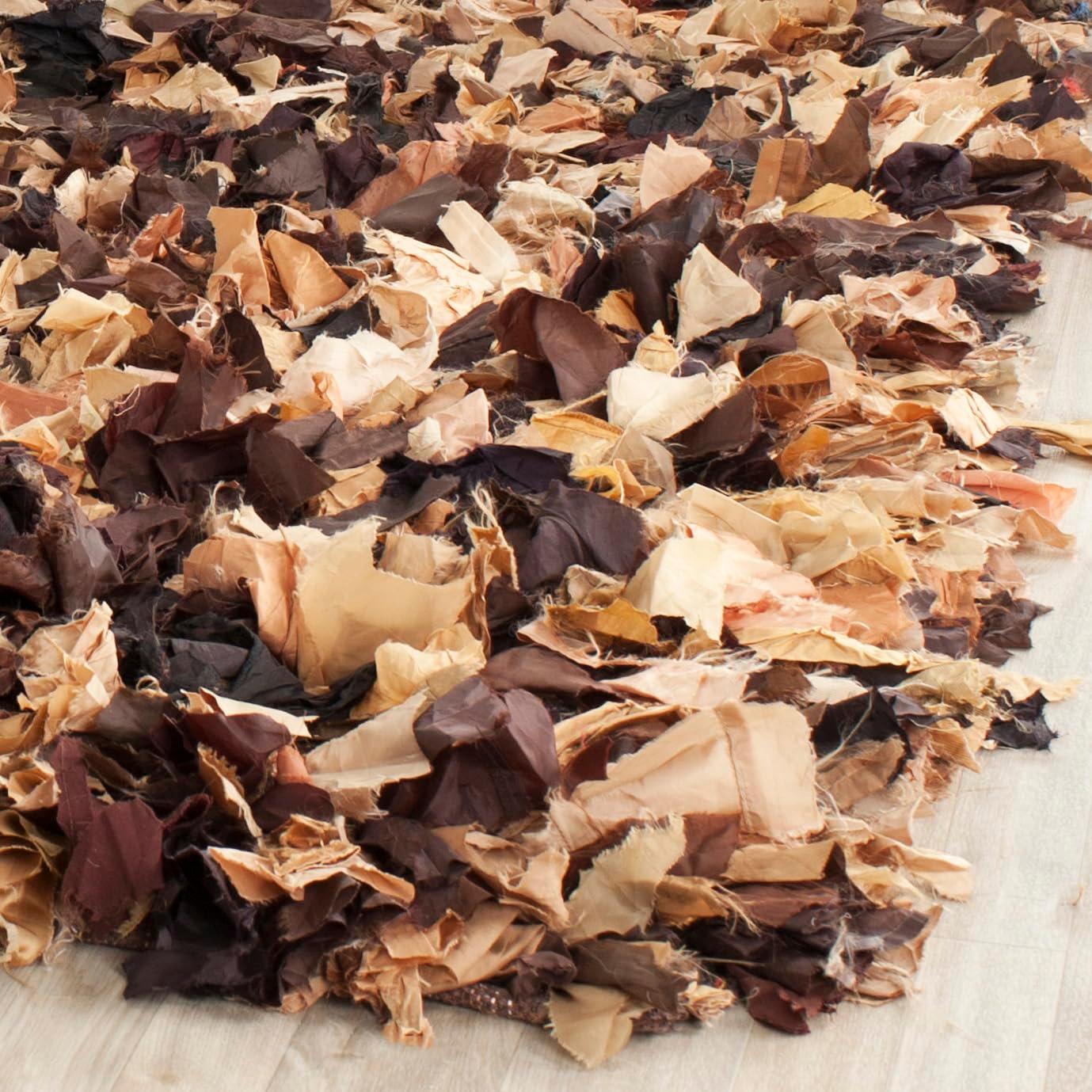 SAFAVIEH Rio Cassandra Confetti Polyester Shag Area Rug, Brown/Multi, 5' x 8'