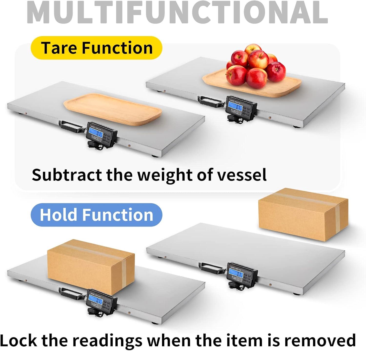 VEVOR 880Lbs x 0.2Lbs Livestock Scale Shipping Scales Large Platform 40.6x20.9Inch Stainless Steel Vet Scale Industrial Floor Scale Large Animal Dog Pig Scale Goat Weight Scale Pet Digital Scale