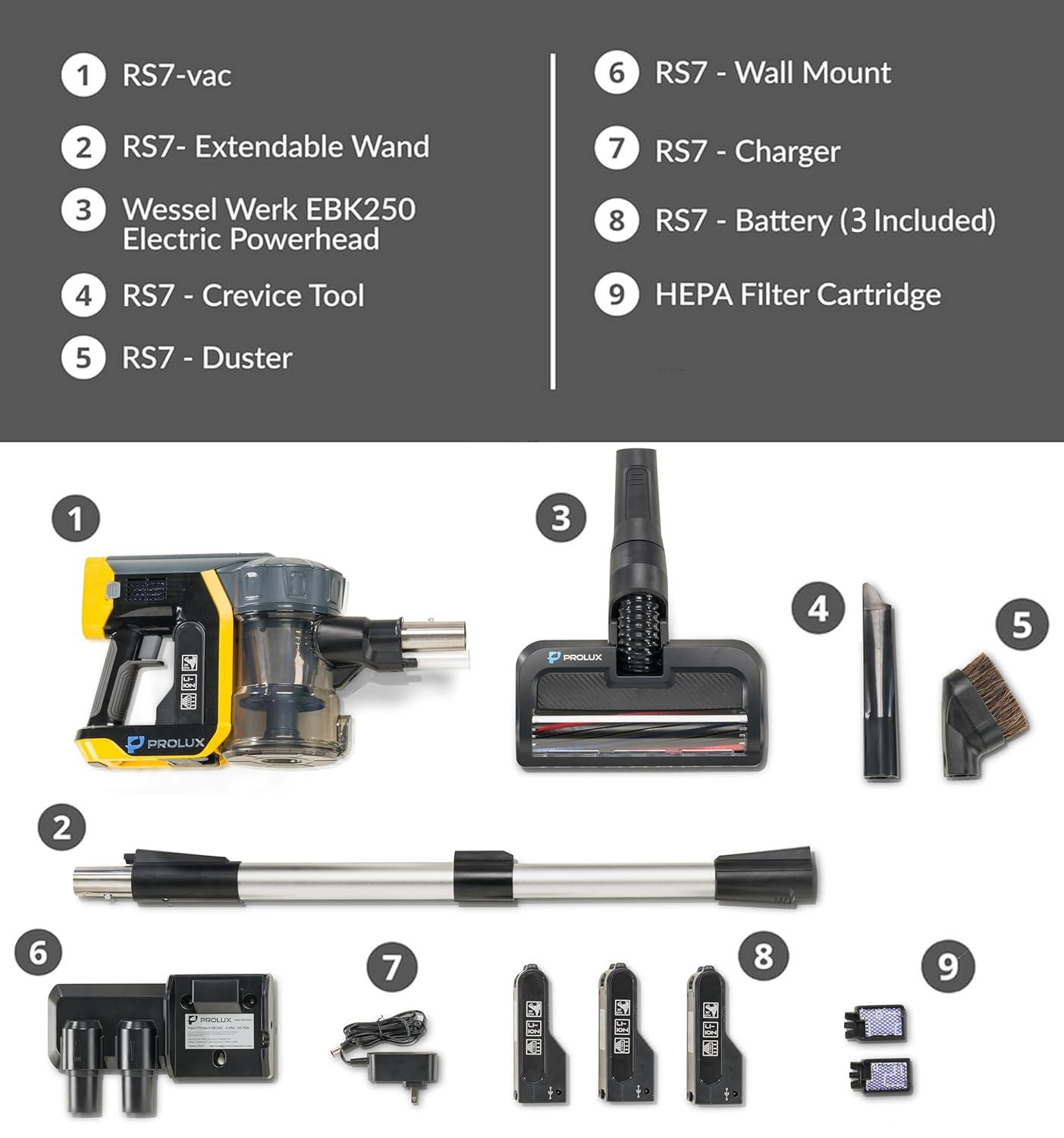 Prolux RS7 PRO Cordless Handheld Stick Vacuum