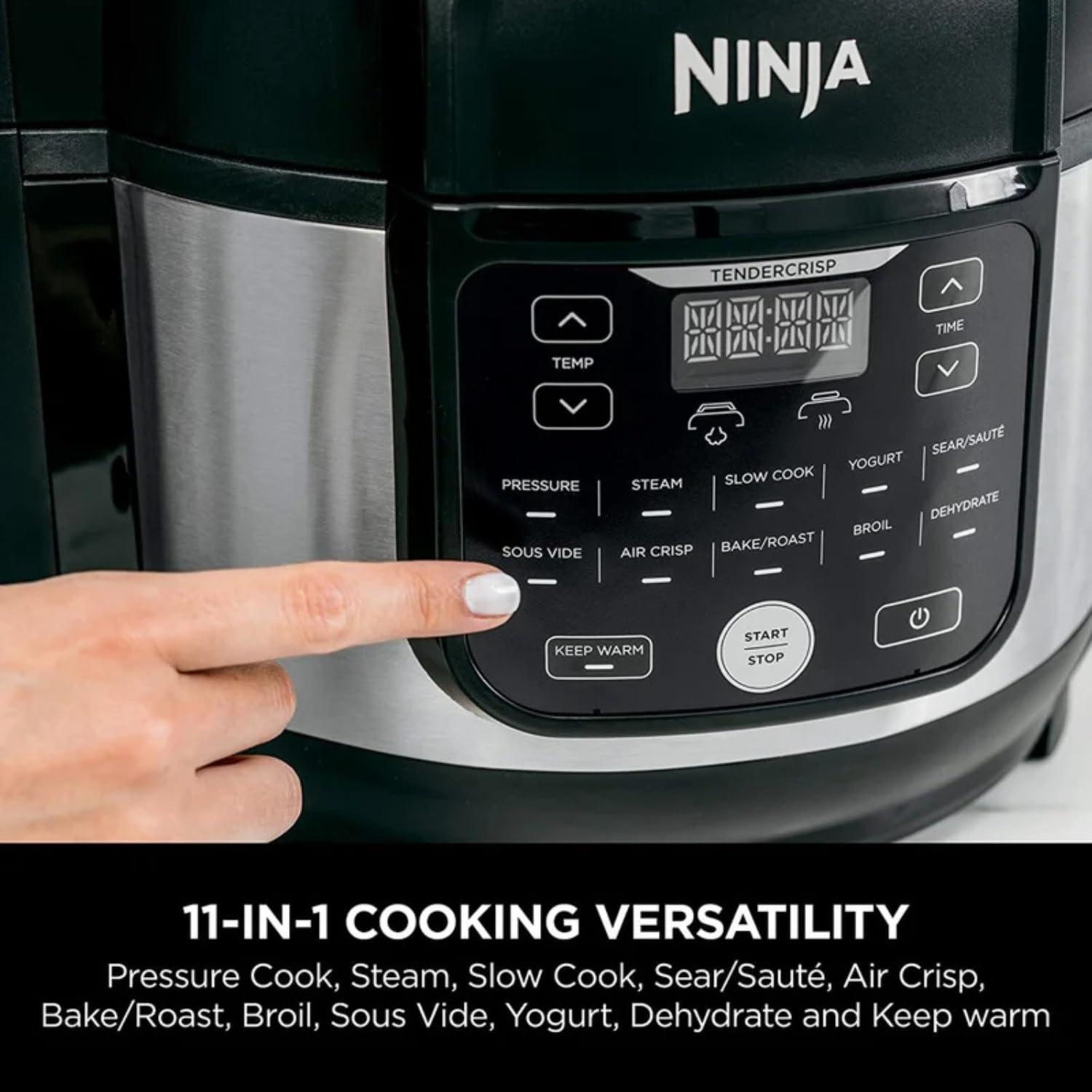 Ninja Foodi Black and Stainless Steel 6.5-Qt 11-in-1 Pressure Cooker Air Fryer