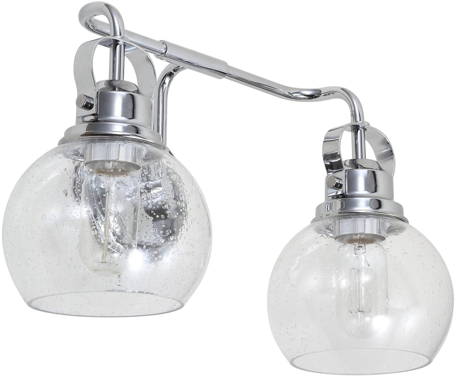 17.25" Metal/Glass Vanity Wall Light, ETL Listed, Bright Bathroom Fixture - JONATHAN Y