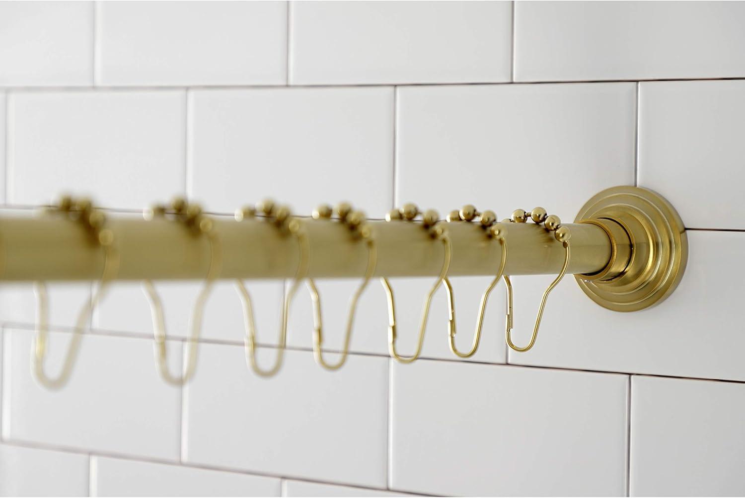 Kingston Brass Kingston Brass Edenscape 60-Inch to 72-Inch Adjustable Shower Curtain Rod with Rings Combo