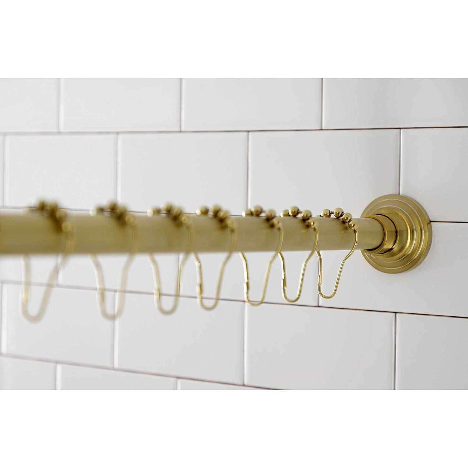 Kingston Brass Kingston Brass Edenscape 60-Inch to 72-Inch Adjustable Shower Curtain Rod with Rings Combo