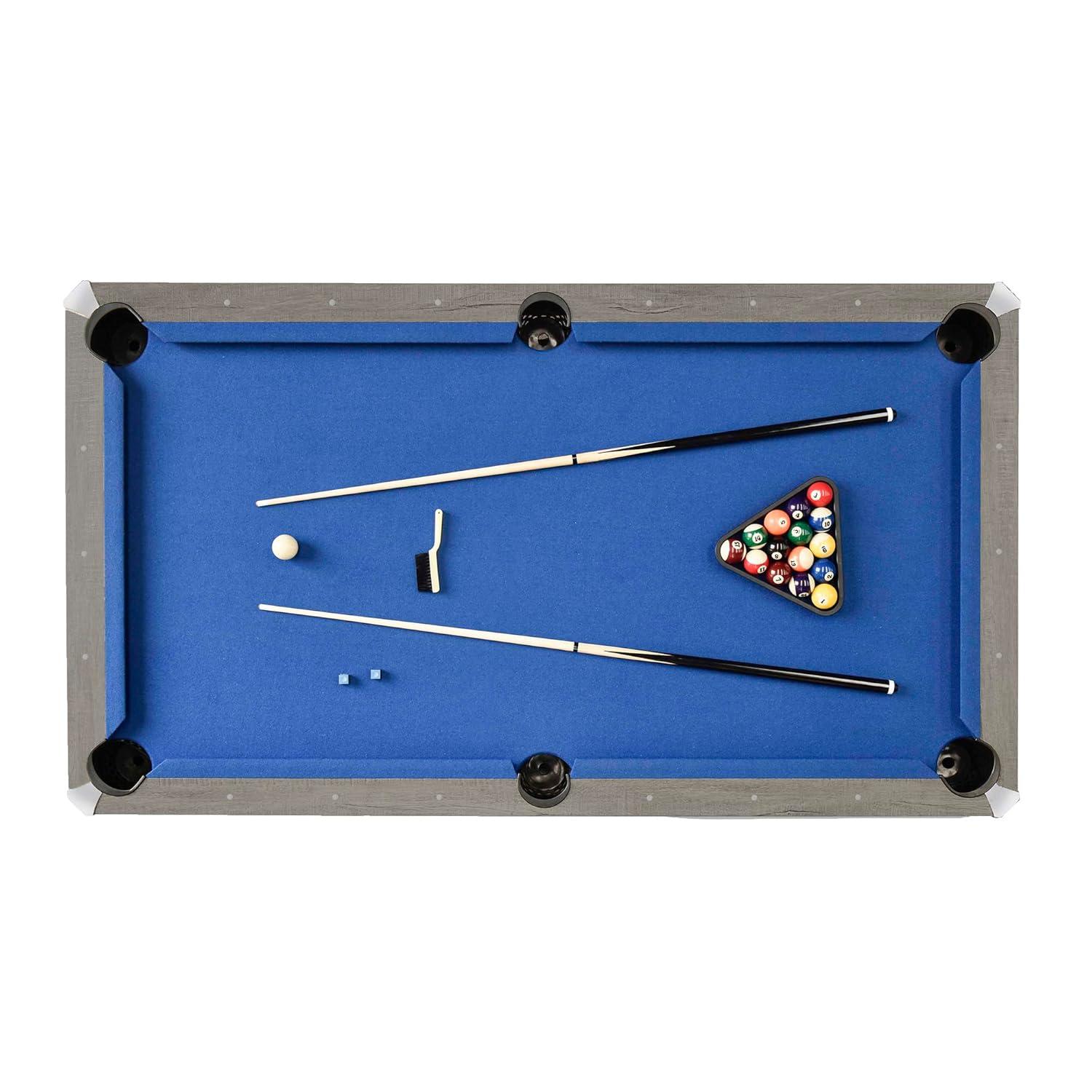 Hathaway Games Hathaway Newport Stylish 7 Ft Multi Game Pool Table Combo with Dining Top and Ping Pong – Includes Benches for Home Storage and Accessories