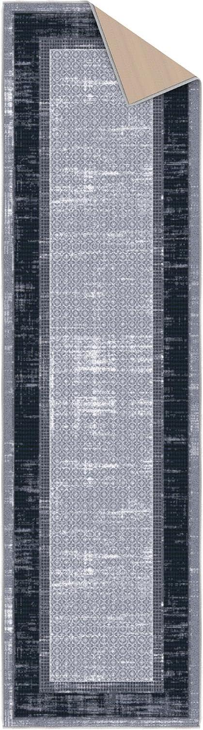 Non-Slip Bordered Area Rug For Living Room, Hallway Runner, Entryway Rug