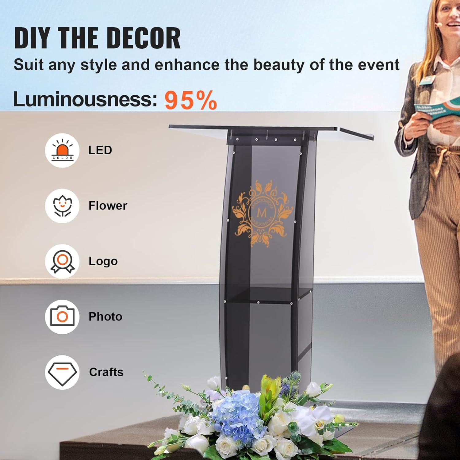 VEVOR 47.2'' Bamboo Full Podium