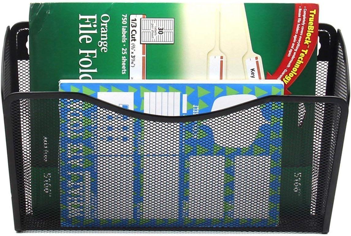 YBM HOME Mesh Wall Mount File Organizer Holder for Home and Office, Single Pocket Hanging File Holder for Folders, Documents, Letters, and Magazines, Silver 6 Pack