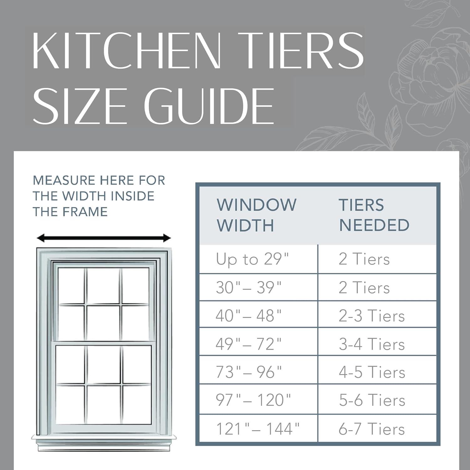 Elrene Tucker Ticking Stripe Kitchen Curtain Tier Set Black 30"w x 24"l