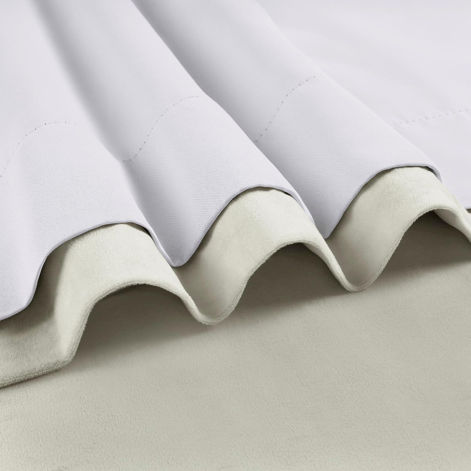 Half Price Drapes Porcelain White French Pleat Signature Velvet Blackout Curtains(1 Panel),50WX 108L