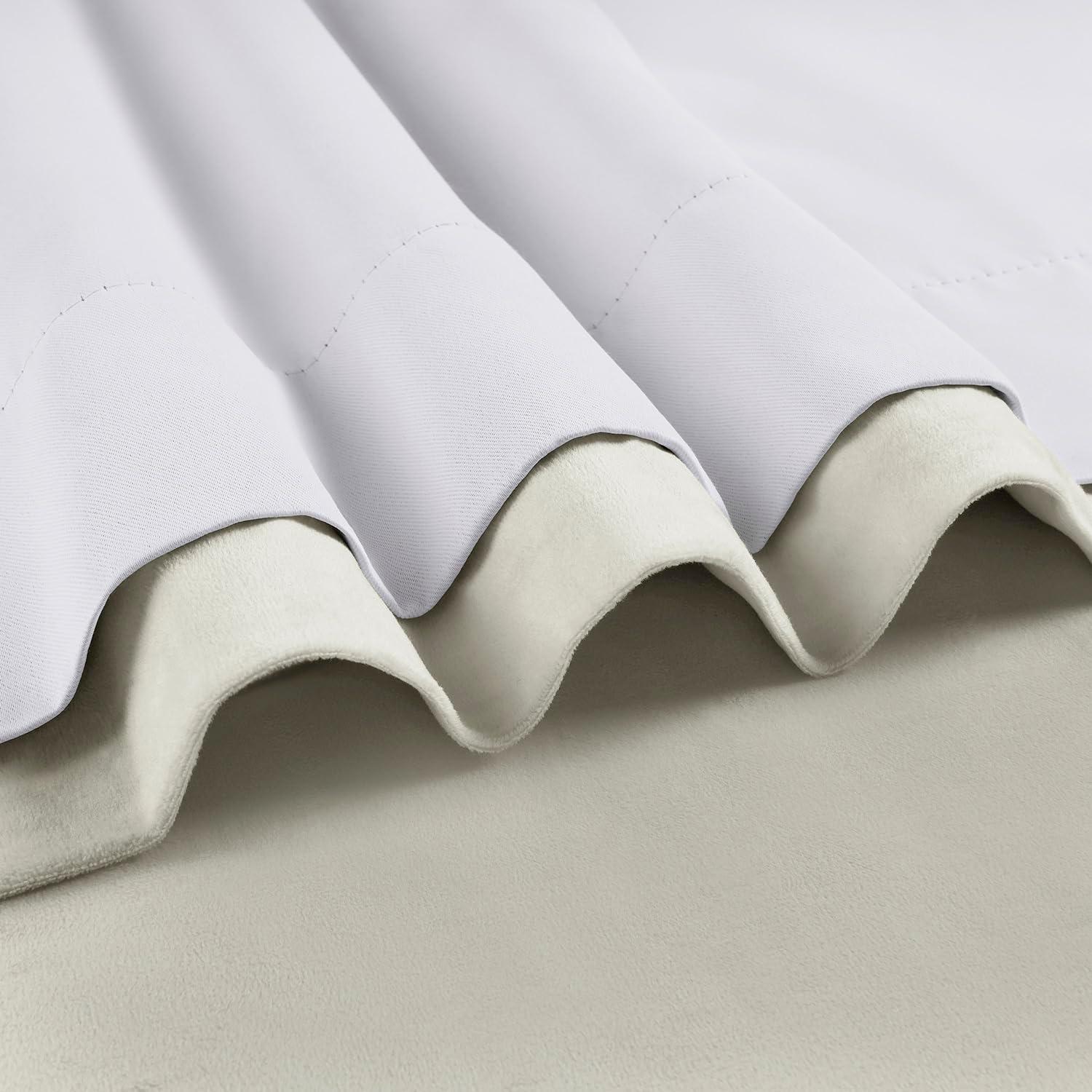 Half Price Drapes Porcelain White French Pleat Signature Velvet Blackout Curtains(1 Panel),50WX 108L