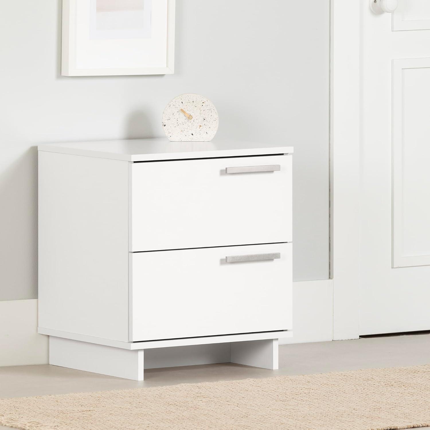 South Shore Cavalleri, Scandinavian Nightstand,  White