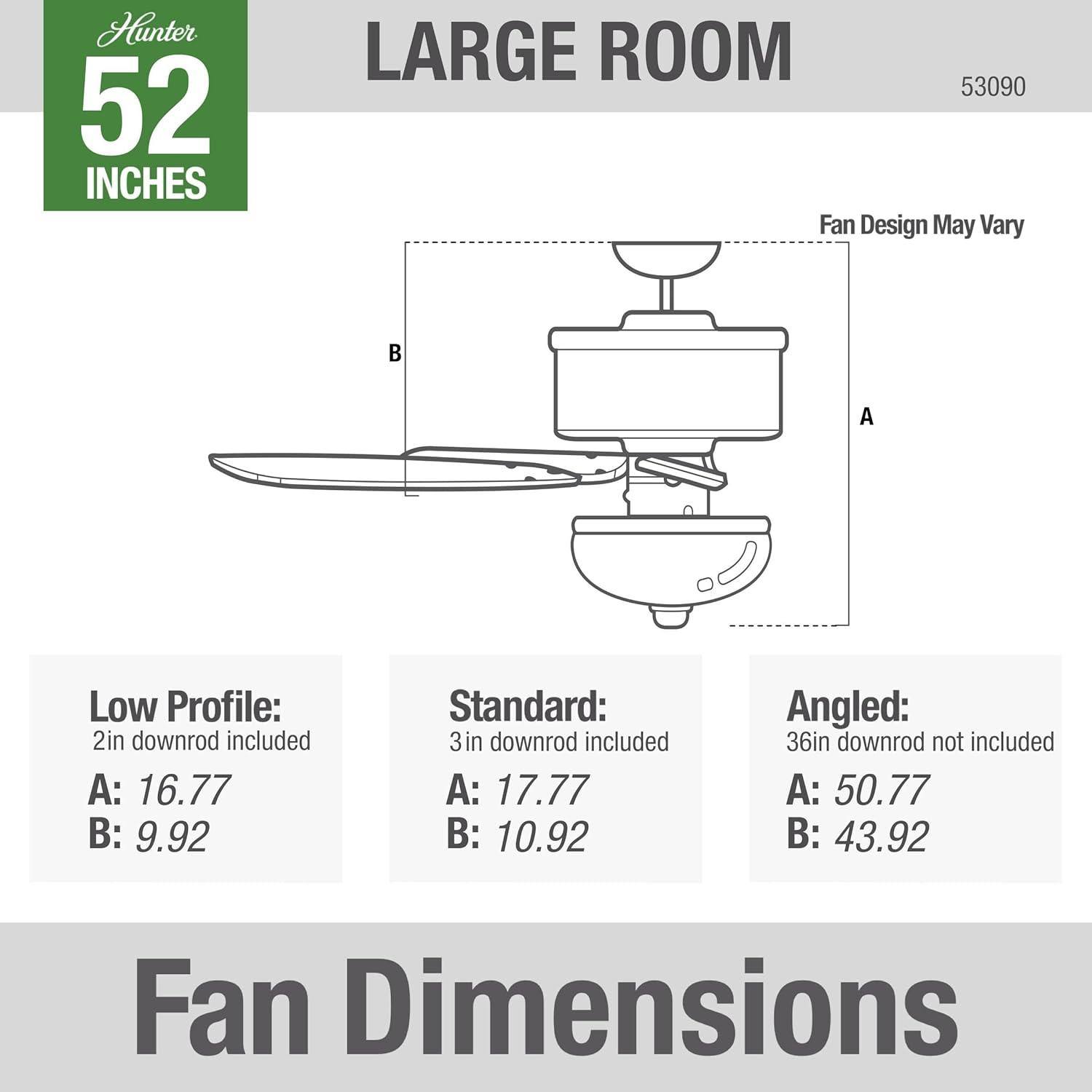 52" Builder Deluxe 5 - Blade Standard Ceiling Fan with Pull Chain and Light Kit Included