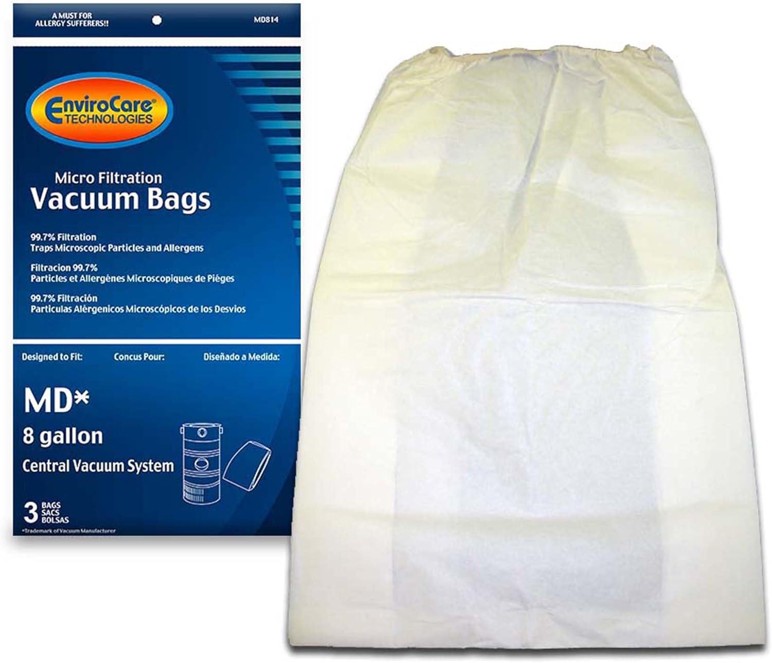 MD Modern Day 8 gallon 720H-5, 720-5 Allergen Style Central Vacuum System Bag Flomaster 3Pk