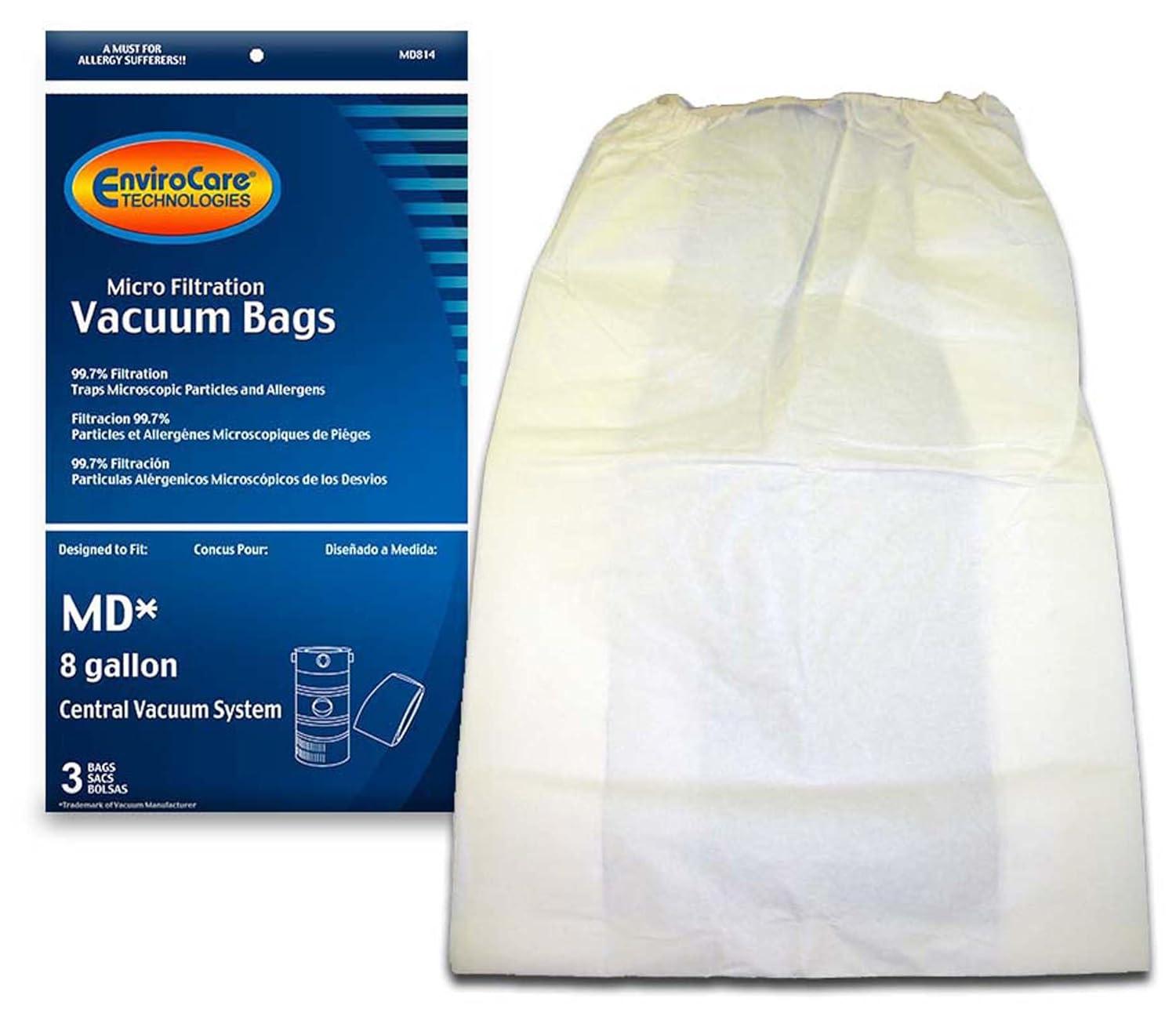 MD Modern Day 8 gallon 720H-5, 720-5 Allergen Style Central Vacuum System Bag Flomaster 3Pk