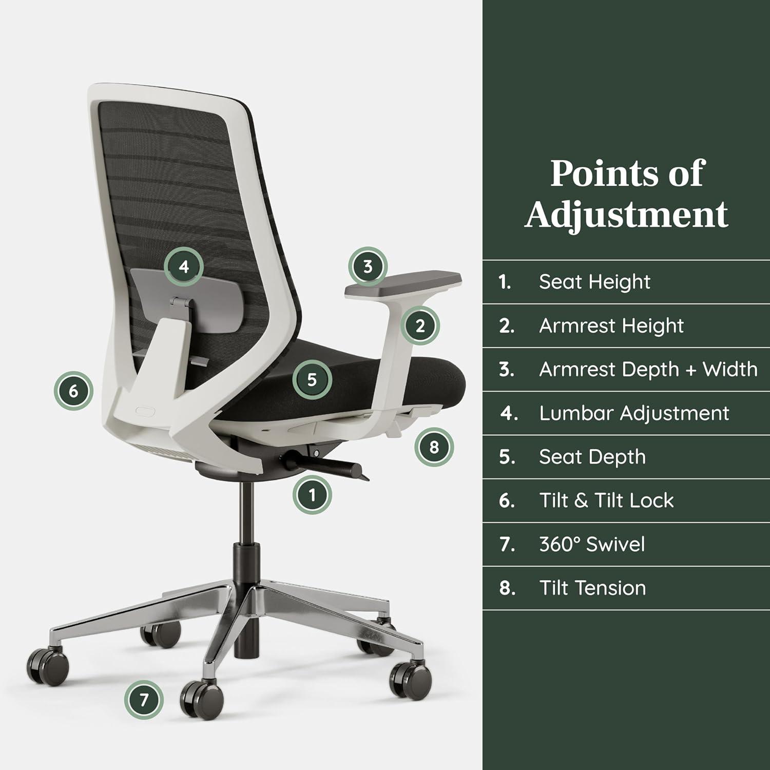 Standard Black and White Ergonomic Mesh Task Chair