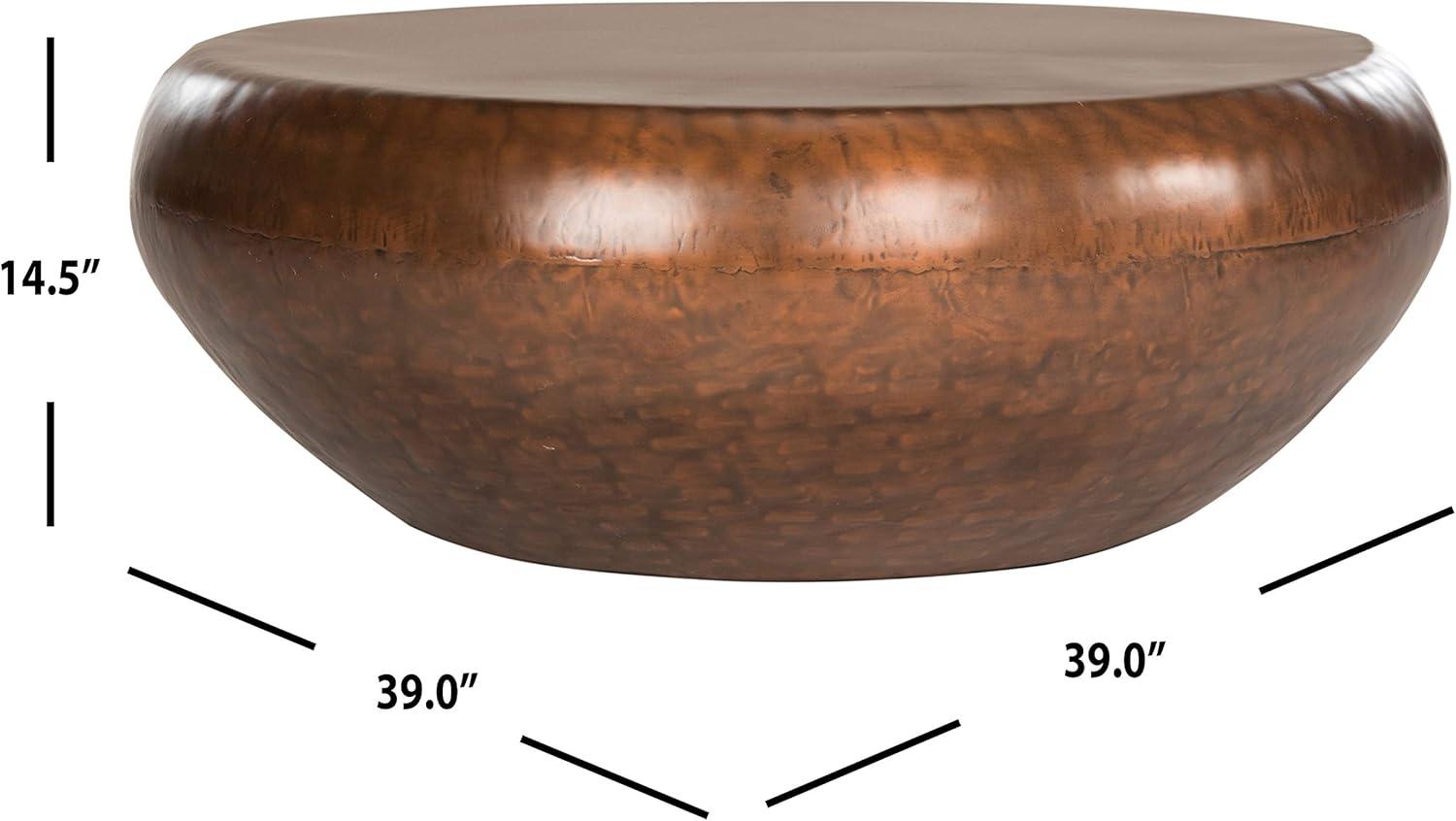 Patience Round Antique Copper Coffee Table