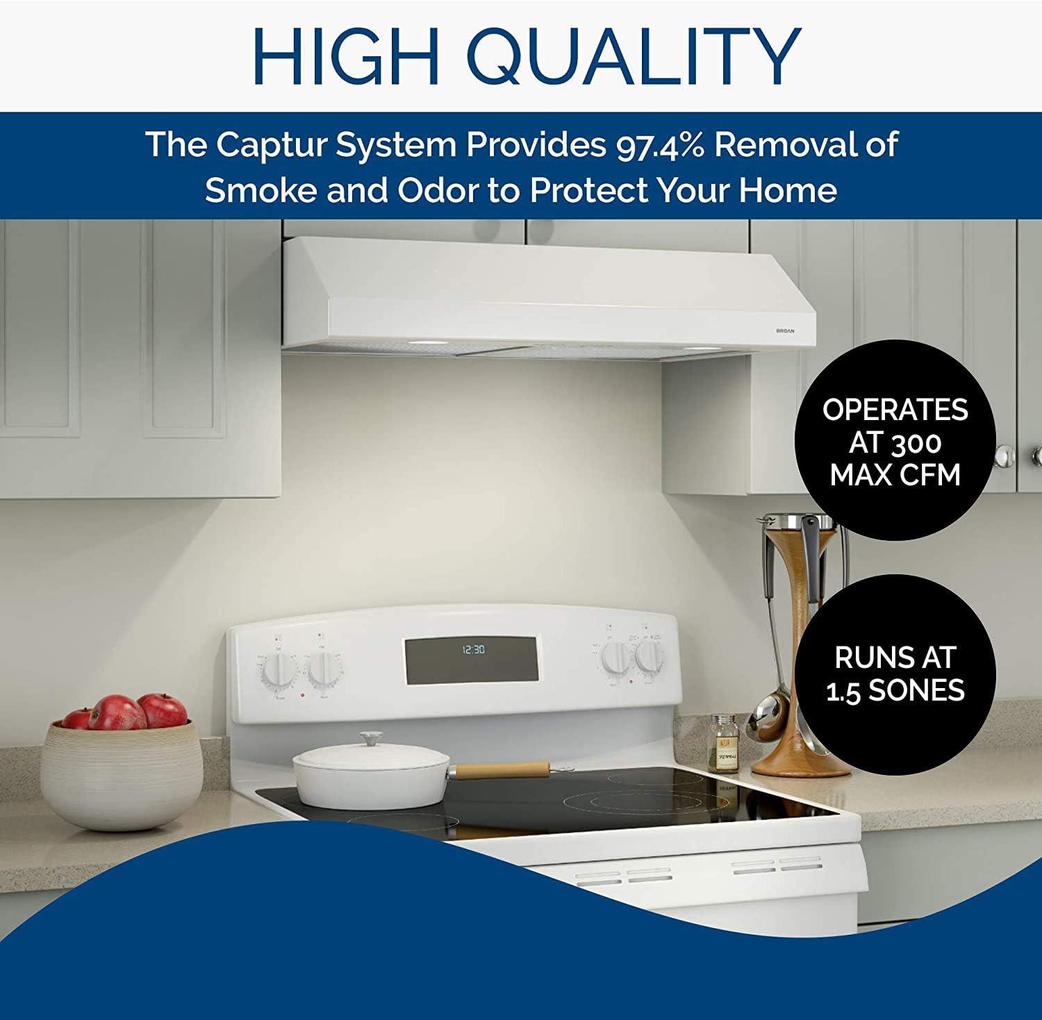 Broan NuTone Broan NuTone 30" Steel 250 CFM Convertible Under Cabinet Range Hood with Mesh Filter BKSH130WW