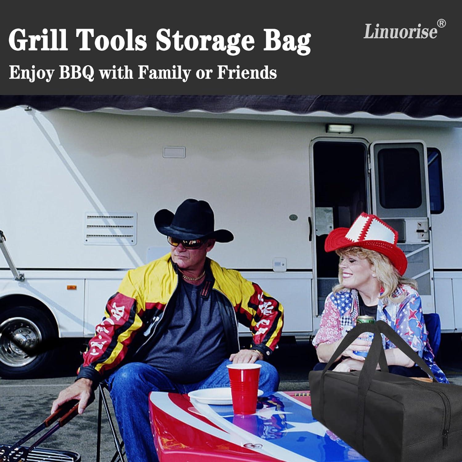 Extra Large Black Oxford Cloth BBQ Tools Storage Bag