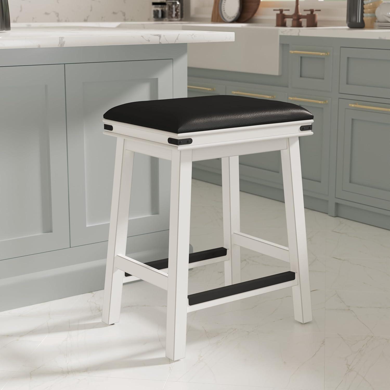 DTY Indoor Living Cortez Counter Stool 24" White/Black Seat