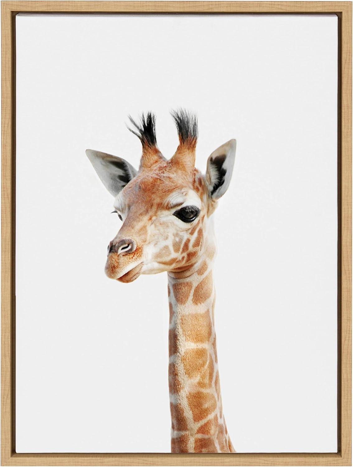 Baby Giraffe Framed Canvas Print for Nursery