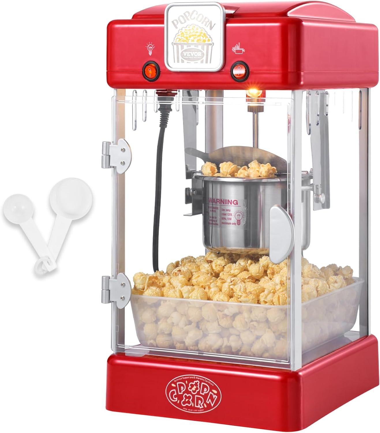 Stellweilan Tessberg Popcorn Popper Machine Tabletop Popcorn Maker 300W 2.5 Oz Red