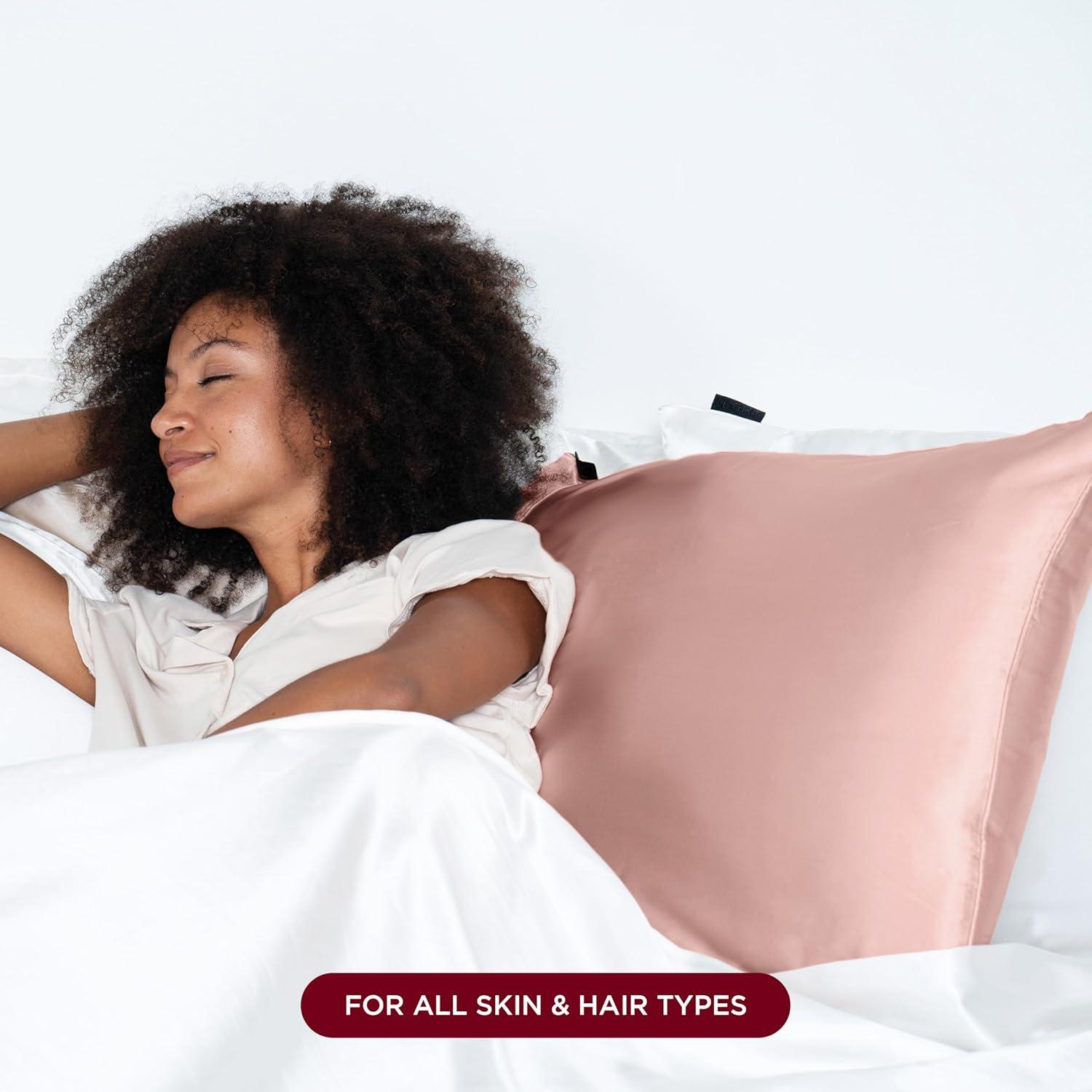 Discover Night LLC NIGHT Silk Washable Pillowcase - Luxury Mulberry Silk Pillow Covers for Skin and Hair Pink - King