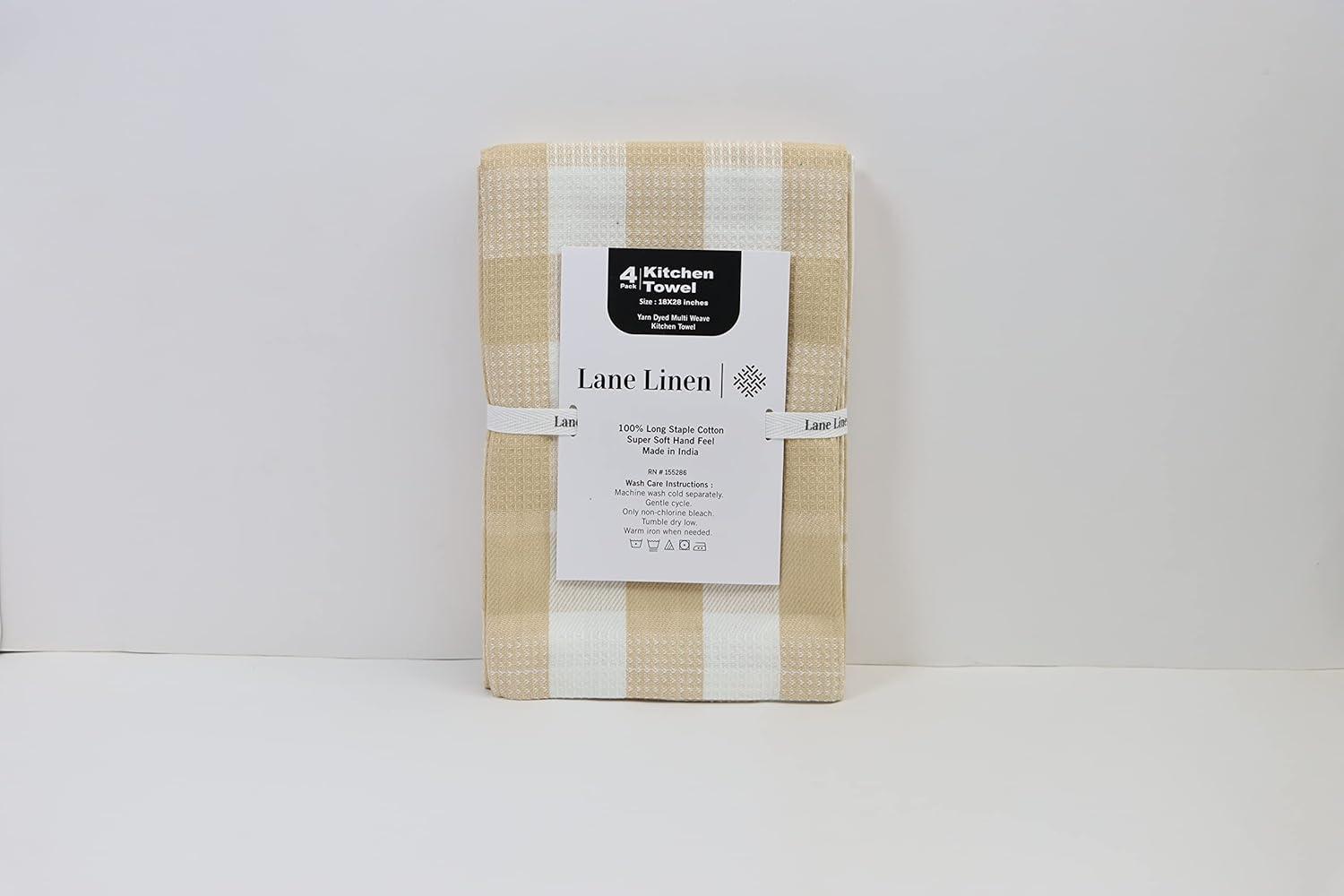 KAF Home Madison Set of 4 Absorbent, Durable and Soft Kitchen Towels | 18" x 28"  - Sunshine