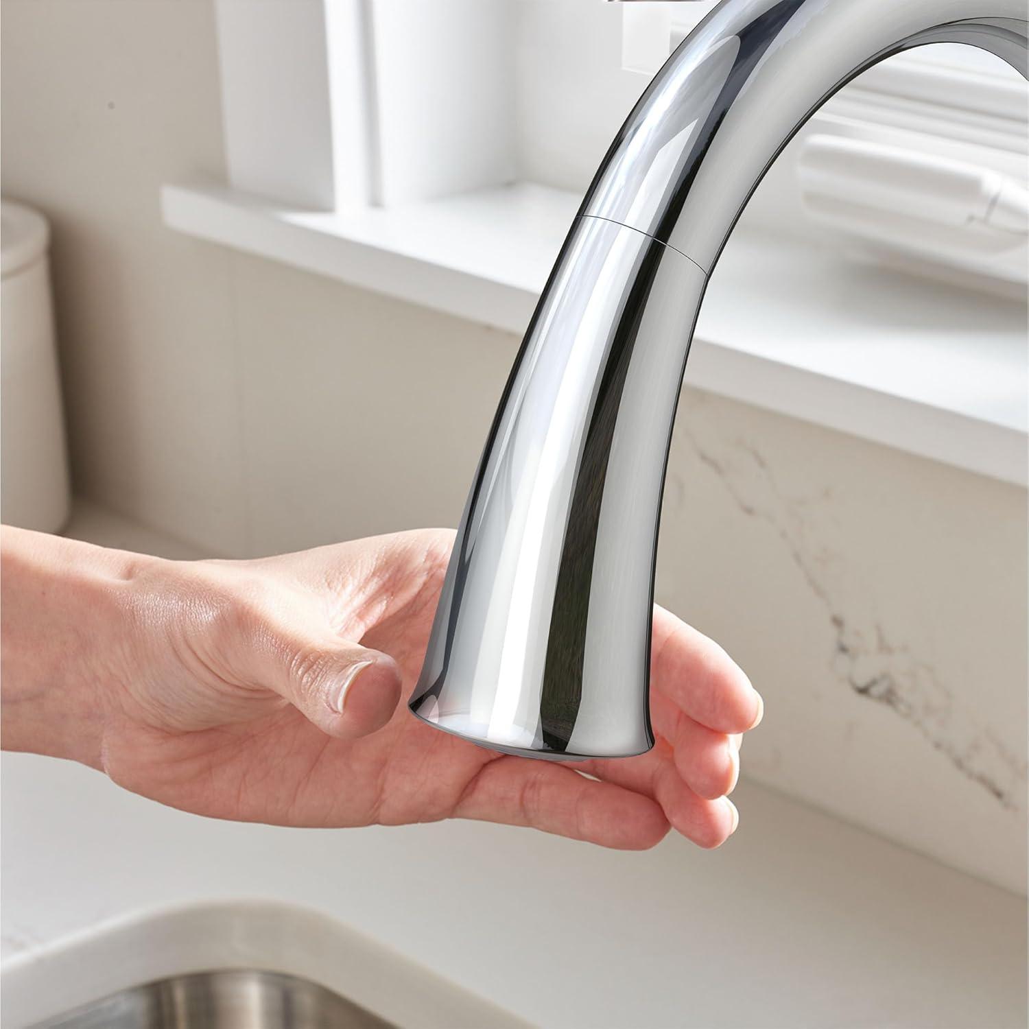 Polished Chrome Single Handle Pull-Down Kitchen Faucet