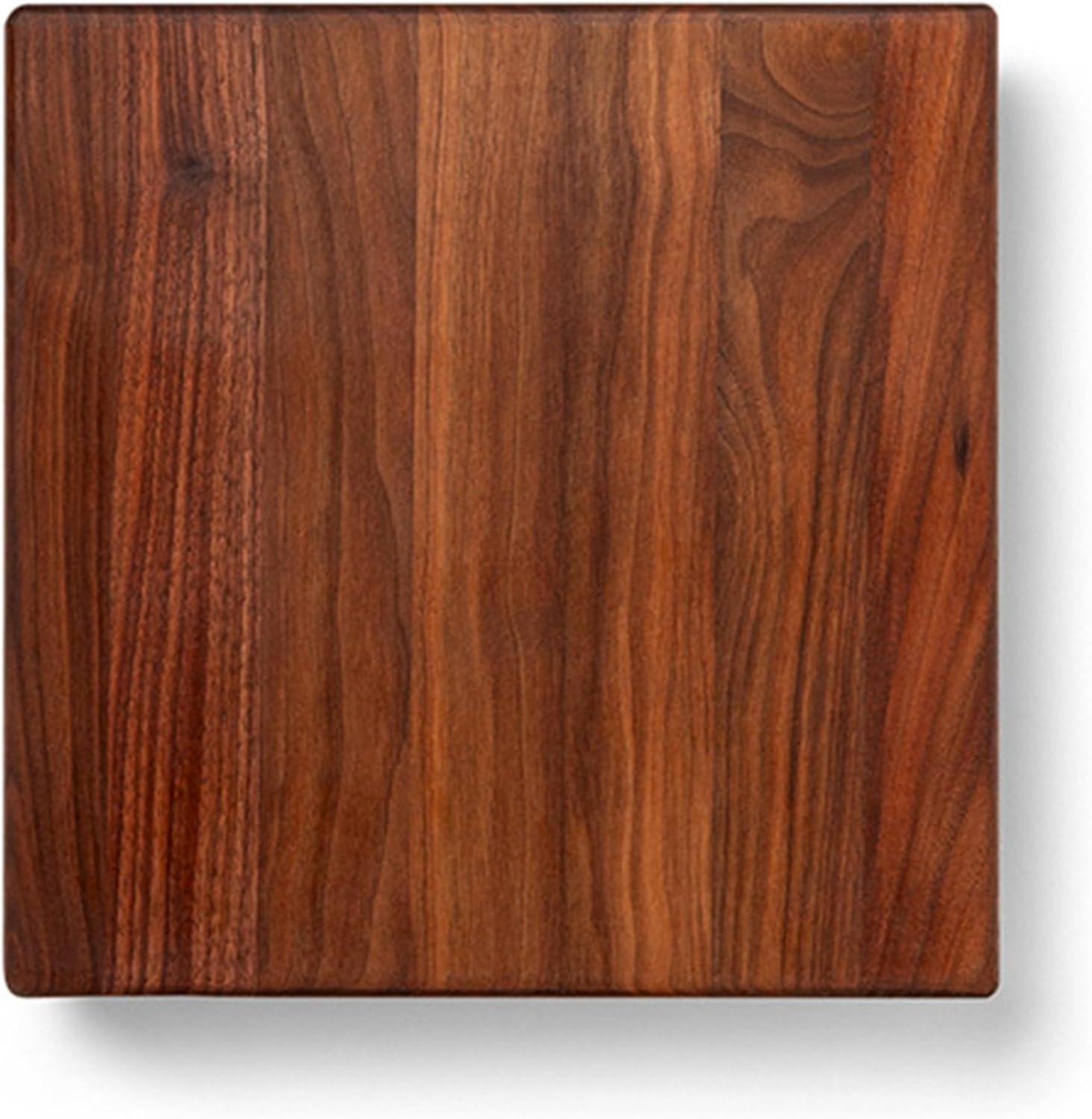 John Boos Gift 1.5" Edge Grain Walnut 12" Square Cutting Board with Wood Feet