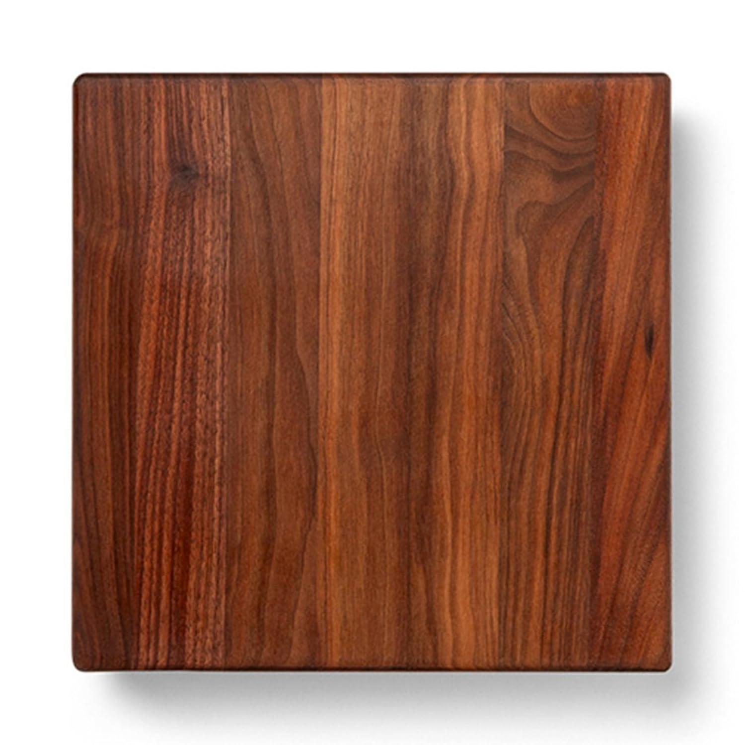 John Boos Gift 1.5" Edge Grain Walnut 12" Square Cutting Board with Wood Feet
