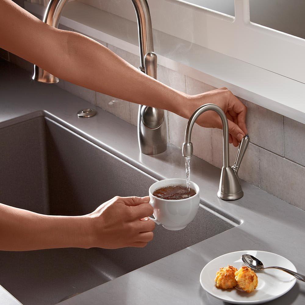 Satin Nickel Instant Hot and Cold Water Dispenser Faucet