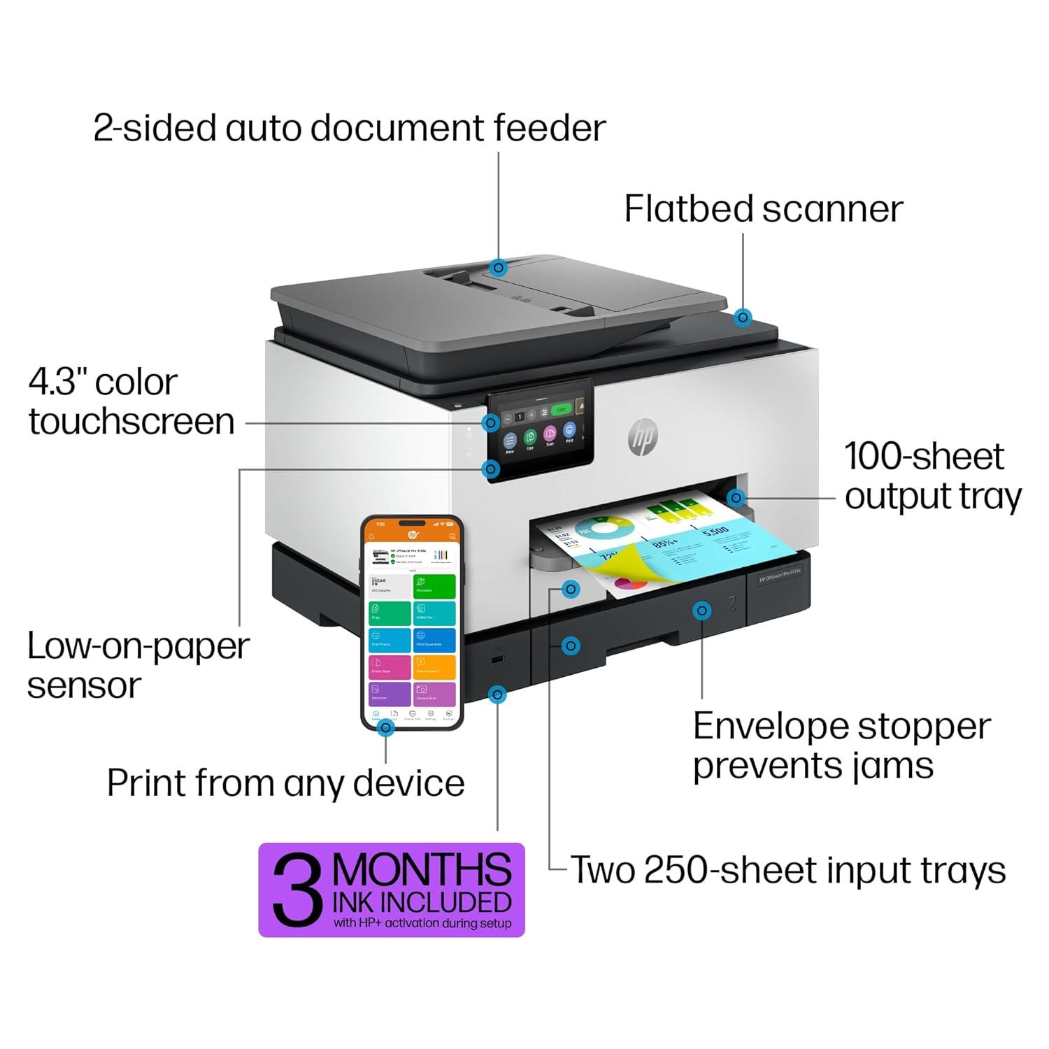 HP Inc. OfficeJet Pro 9135e Wireless All-in-One Printer with 3 Months of Instant Ink for free with HP Inc.+