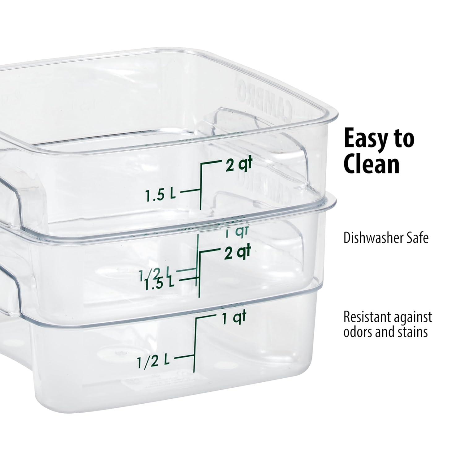 Clear 2 Qt Plastic Food Storage Container with Handles