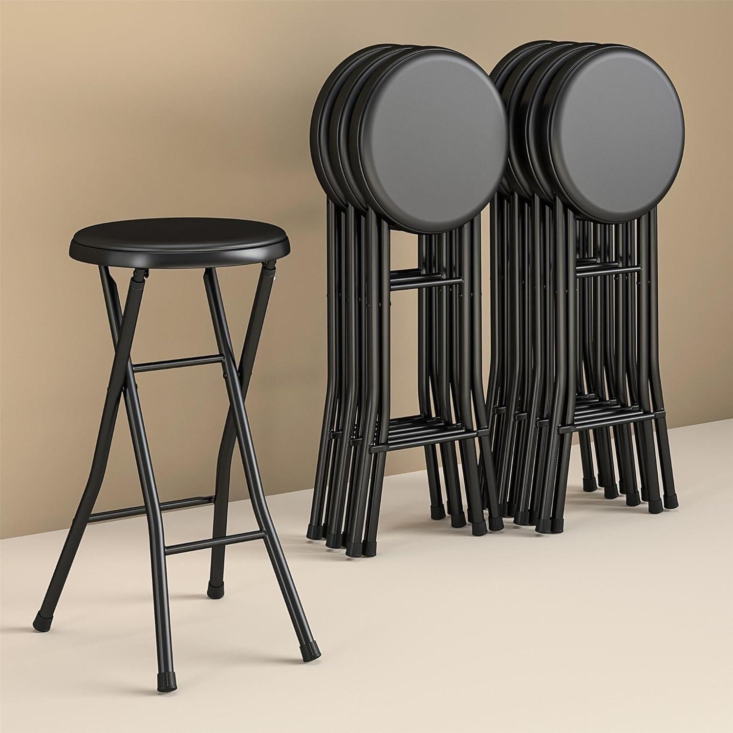 Mainstays 24" Vinyl Padded Folding Stool, Black