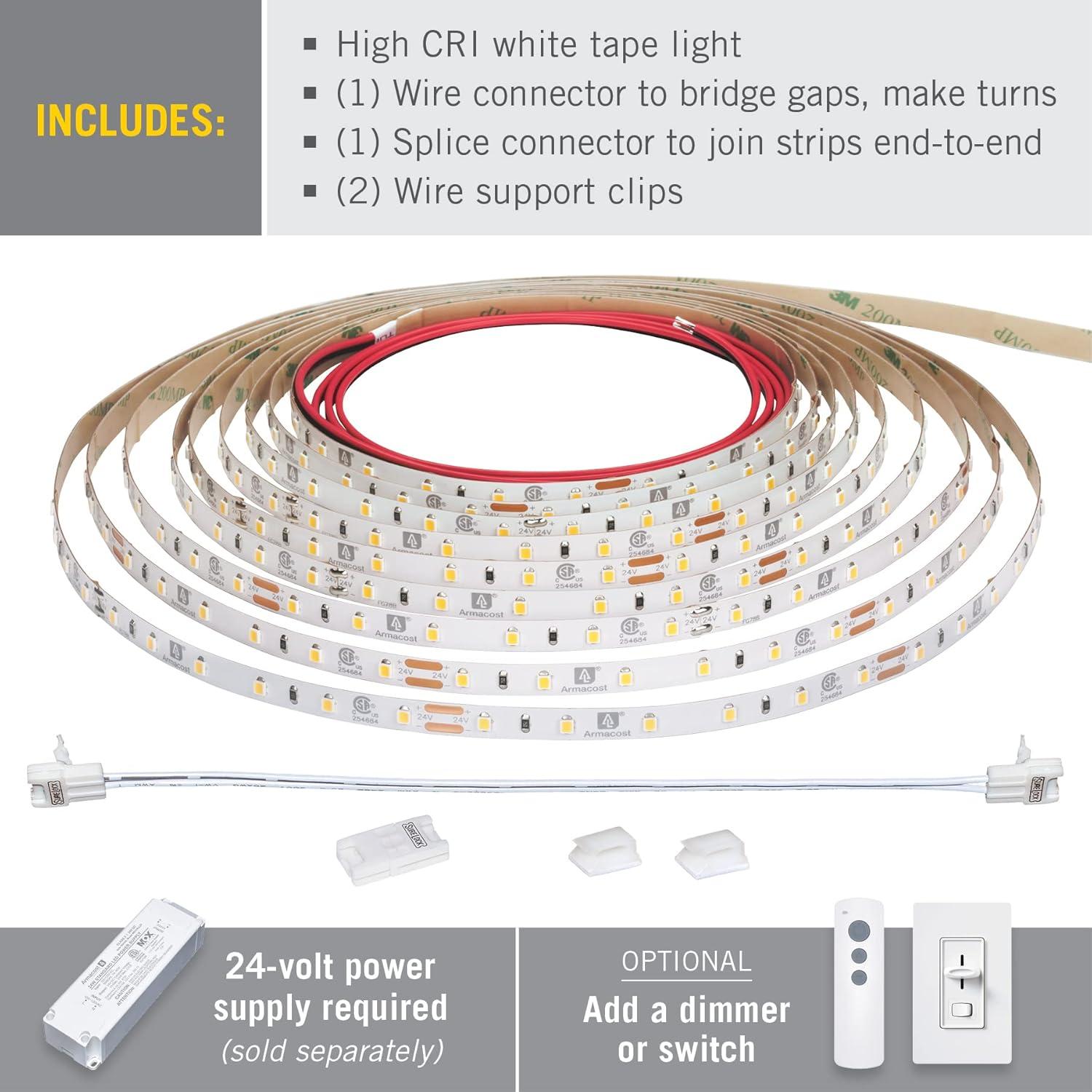 8-Foot Warm White LED Tape Light with High CRI