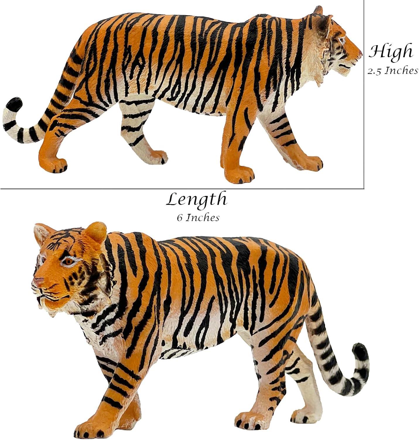 Realistic Orange and Black Vinyl Tiger Figurine